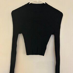 Kendall & Kylie Ribbed Cropped Sweater - S